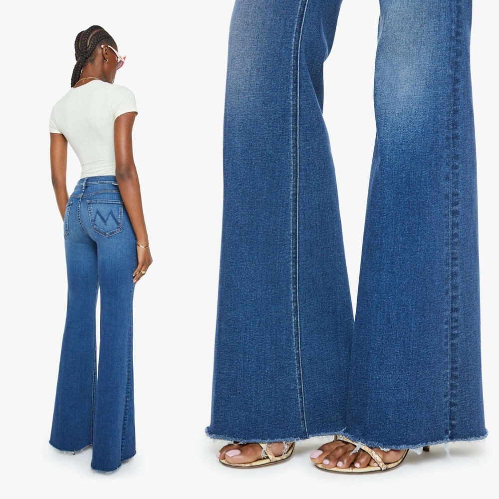 Mother The Lil’ Doozy Fray Jeans in Scorchin Hot Wash Blue Size: 30 - Picture 2 of 15